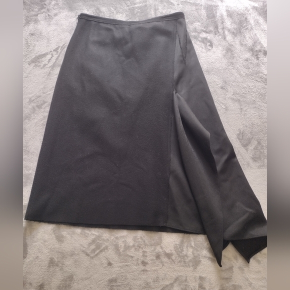 3.1 Phillip Lim Midi Wool Blend Asymmetrical Black Skirt Size 10 - Picture 1 of 11